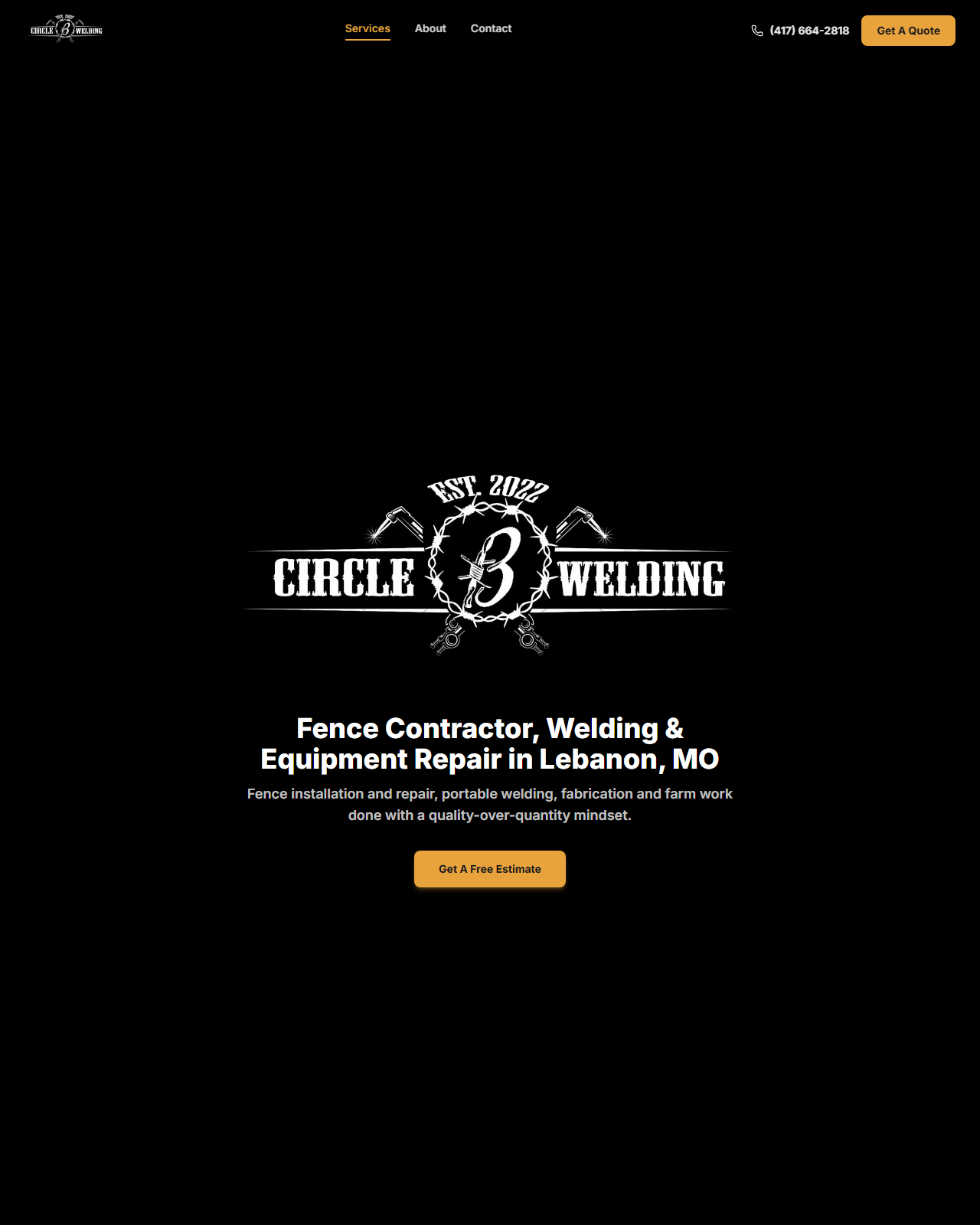 Circle B Contracting website screenshot