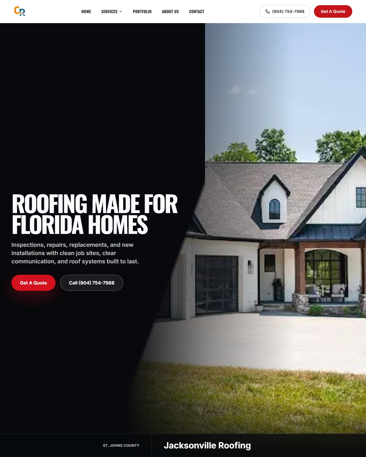 Cypris Roofing website screenshot