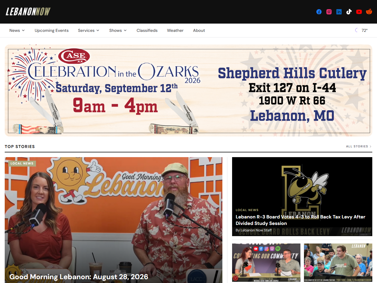 Lebanon MO Now website screenshot